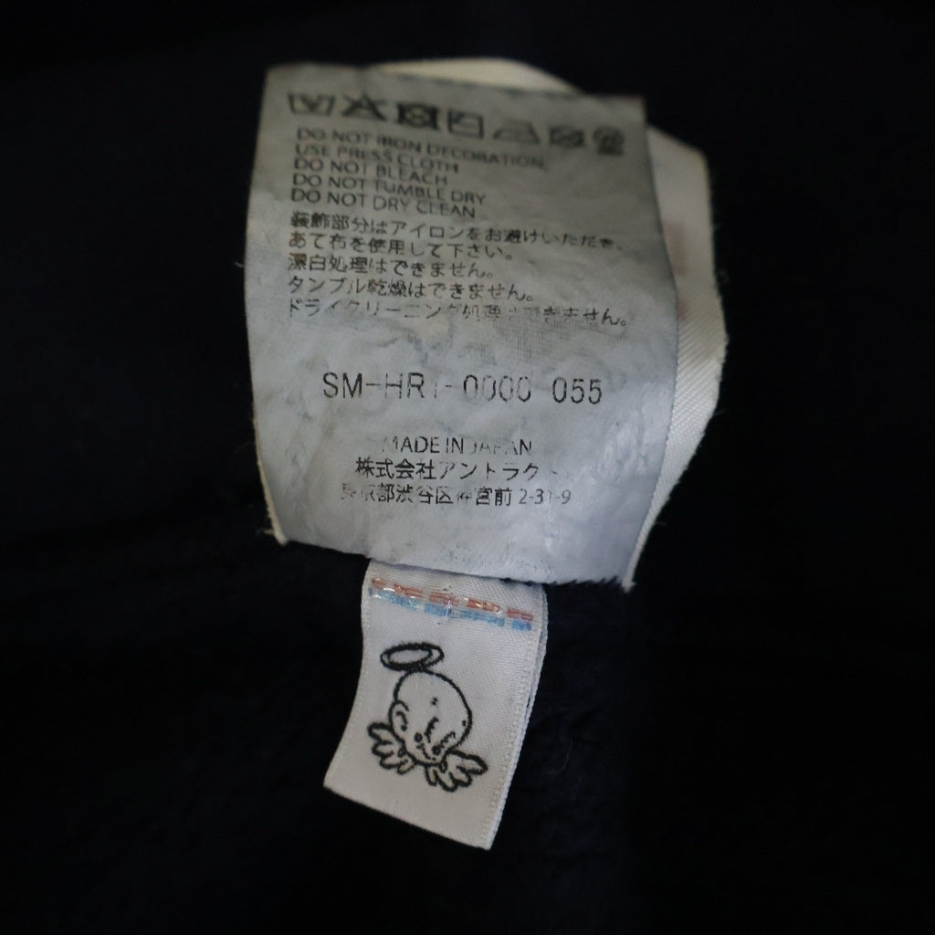 SAINT MICHAEL(セントマイケル) 25AW HOODIE SAINT NAVY ロゴプリント プルオーバーパーカー スウェット ネイビー SM-HR1-0000-055