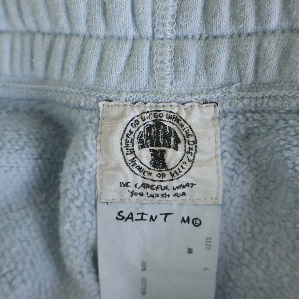 SAINT MICHAEL(セントマイケル) 22SS SWEAT SHORTS LOGO スウェット ハーフパンツ ブルー SM-S22-0000-049