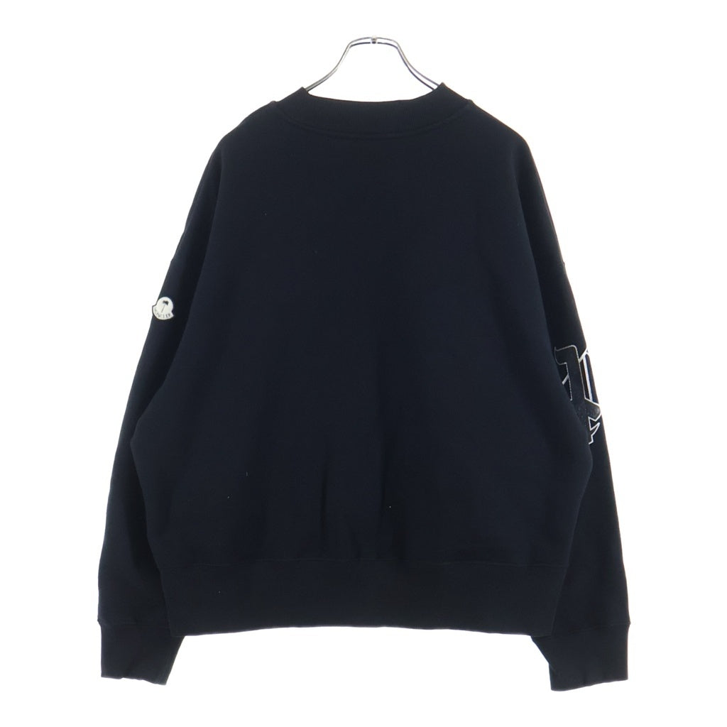 MONCLER(モンクレール) 22AW ×Palm Angels パームエンジェルス グリッターロゴ クルーネックスウェットトレーナー ブラック H209L8G00006 M2513