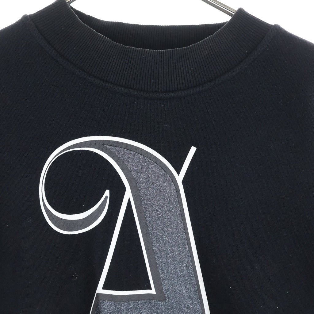 MONCLER(モンクレール) 22AW ×Palm Angels パームエンジェルス グリッターロゴ クルーネックスウェットトレーナー ブラック H209L8G00006 M2513