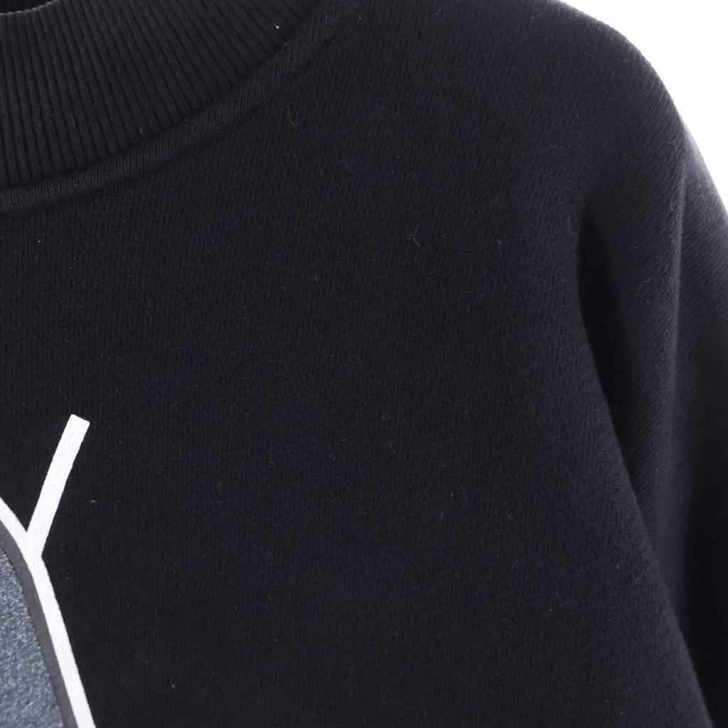 MONCLER(モンクレール) 22AW ×Palm Angels パームエンジェルス グリッターロゴ クルーネックスウェットトレーナー ブラック H209L8G00006 M2513