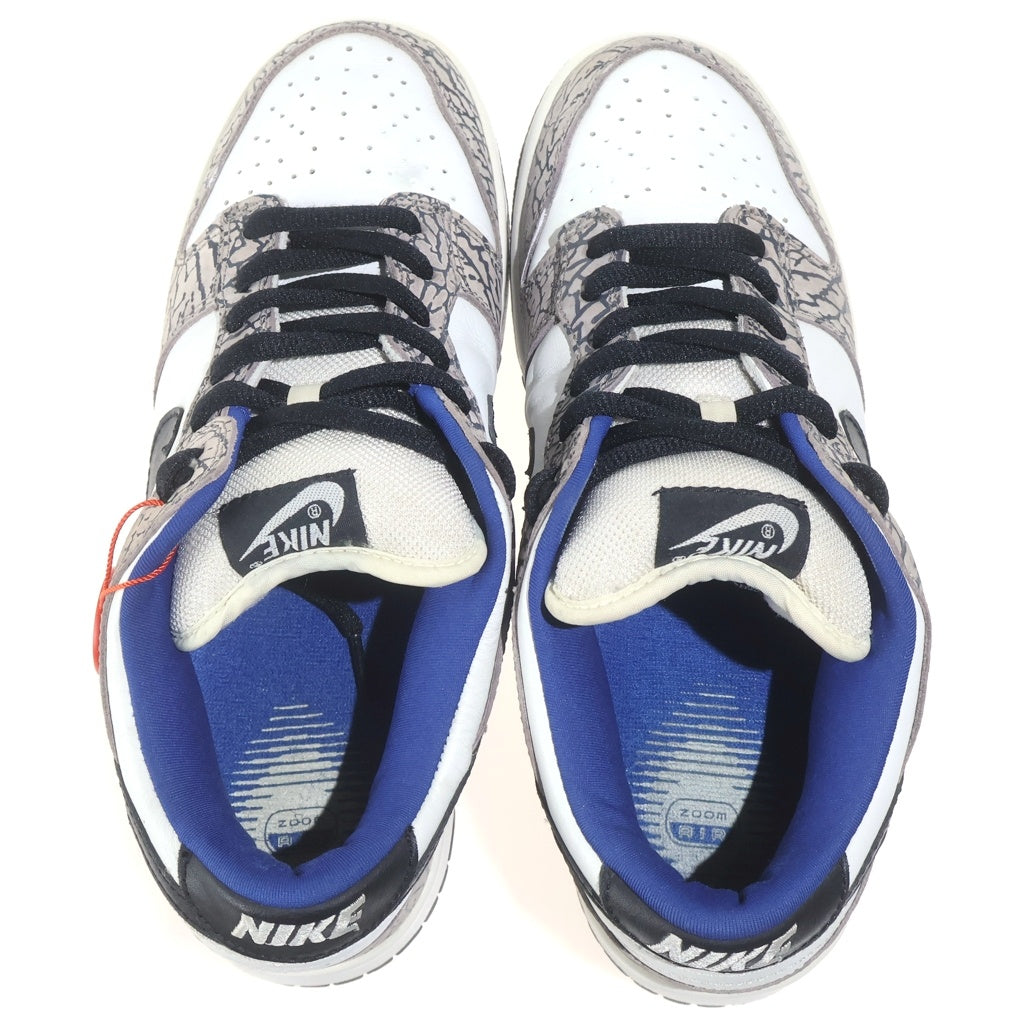 NIKE SB(ナイキエスビー) × SUPREME DUNK LOW WHITE CEMENT SAFARI シュプリーム ダンクロー ホワイトセメント サファリ ローカットスニーカー ホワイト/グレー US9.5/27.5cm 304292-001