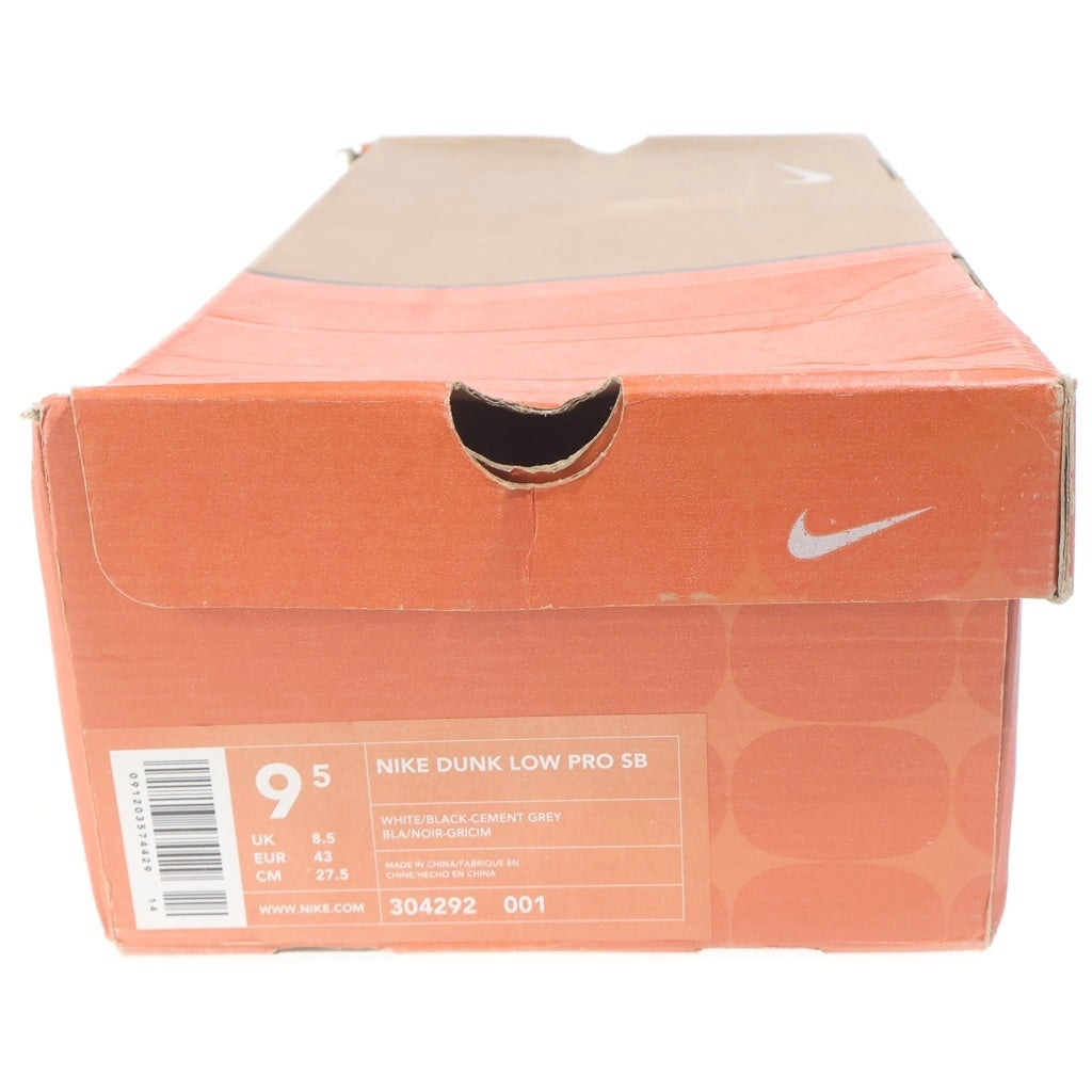 NIKE SB(ナイキエスビー) × SUPREME DUNK LOW WHITE CEMENT SAFARI シュプリーム ダンクロー ホワイトセメント サファリ ローカットスニーカー ホワイト/グレー US9.5/27.5cm 304292-001
