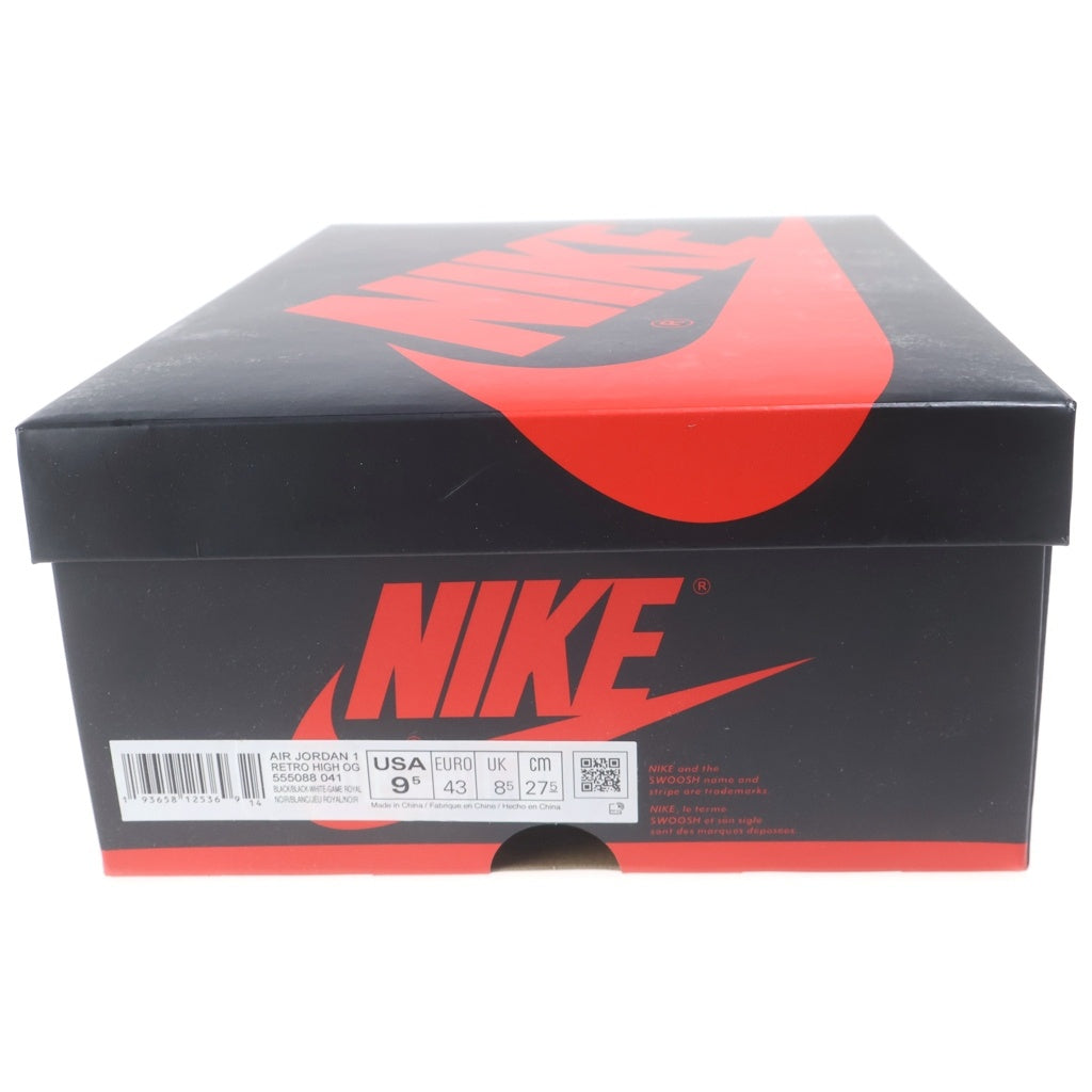 NIKE(ナイキ) AIR JORDAN1 RETRO HIGH OG ROYAL TOE エア ジョーダン1 レトロ ロイヤル トゥ ハイカットスニーカー ホワイト/ブルー US9.5/27.5cm 555088-041