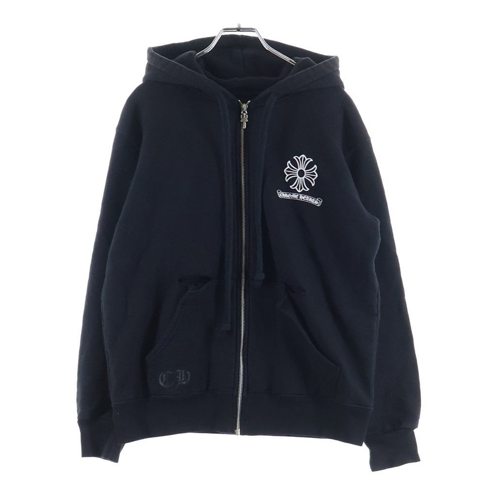 CHROME HEARTS(クロムハーツ) VINE DAGGER BACK ARCH USA ZIP UP HOODIE ヴァインダガー バックアーチ ダガージップ CHプラス 裏地サーマル ジップアップパーカー フーディー ブラック