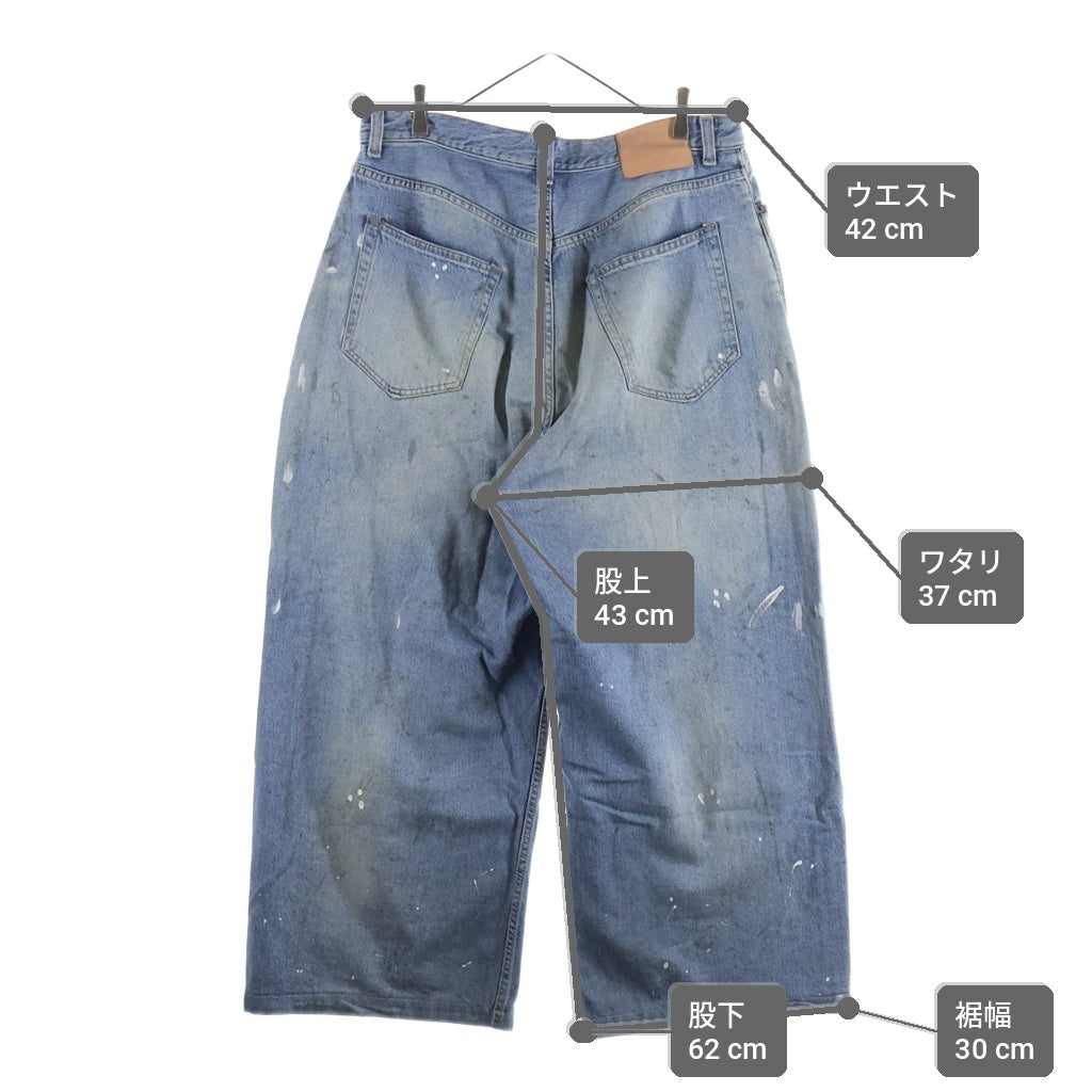 Acne Studios(アクネ ストゥディオズ) 2023M FN Trafalgar スーパーバギーフィットジーンズ ユーズド加工 ボタンフライデニムパンツ インディゴ B00343