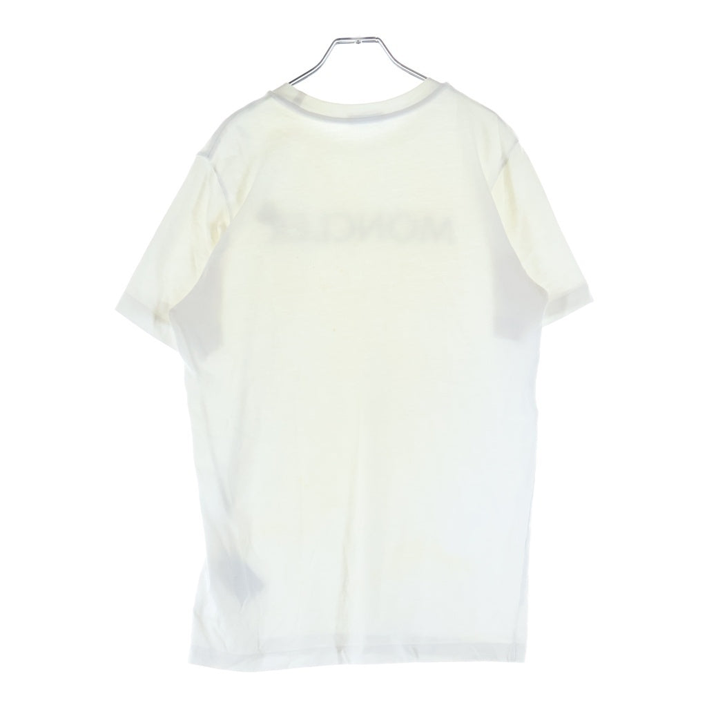 MONCLER(モンクレール) 23AW Logo T-Shirts フロッキー ロゴ プリント 刺繍 ワッペン クルーネック 半袖Tシャツ ホワイト I20918C00047