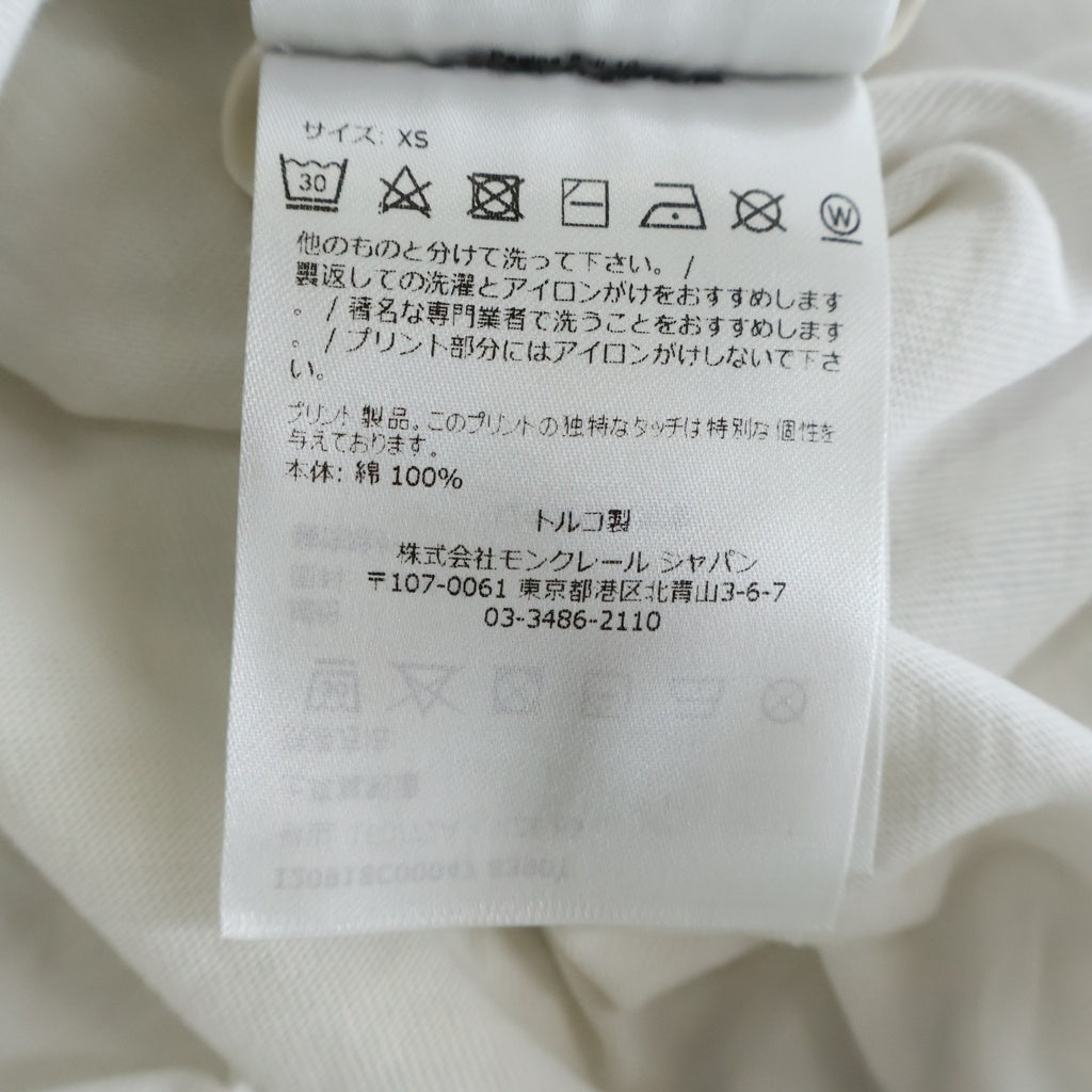 MONCLER(モンクレール) 23AW Logo T-Shirts フロッキー ロゴ プリント 刺繍 ワッペン クルーネック 半袖Tシャツ ホワイト I20918C00047
