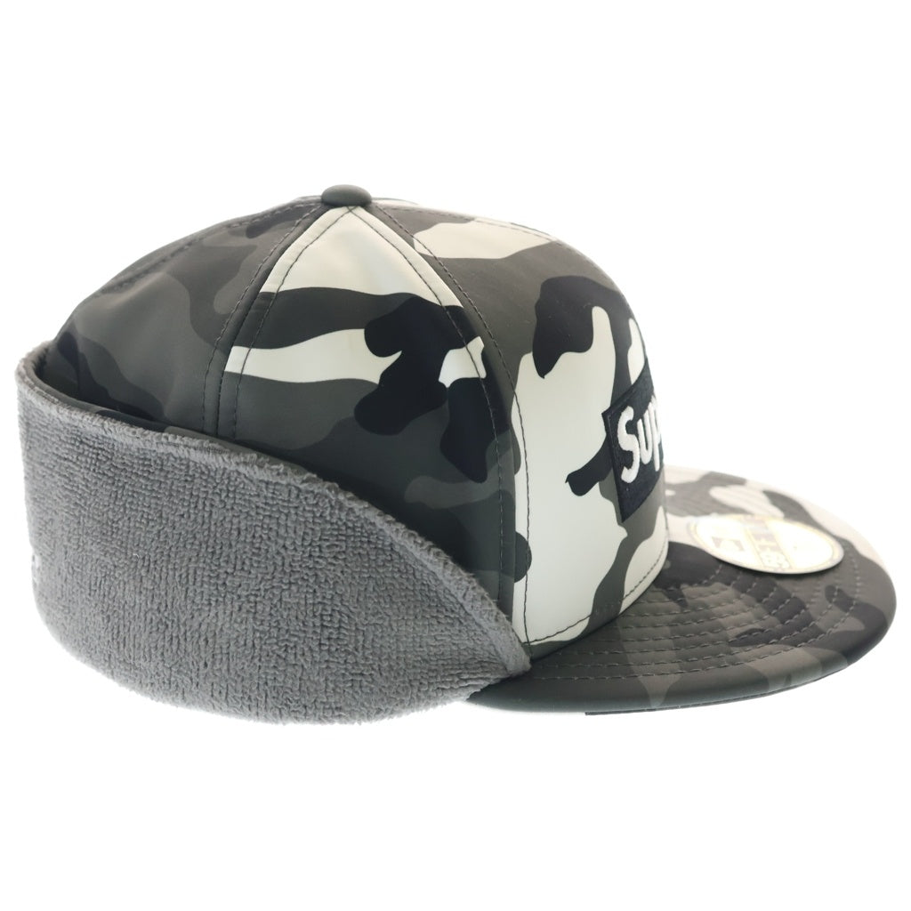 SUPREME(シュプリーム) 20AW×NEW ERA WINDSTOPPER Earflap Box Logo Cap ニューエラ ウィンドストッパー フラップ ボックスロゴ キャップ 帽子 カモ/グレー