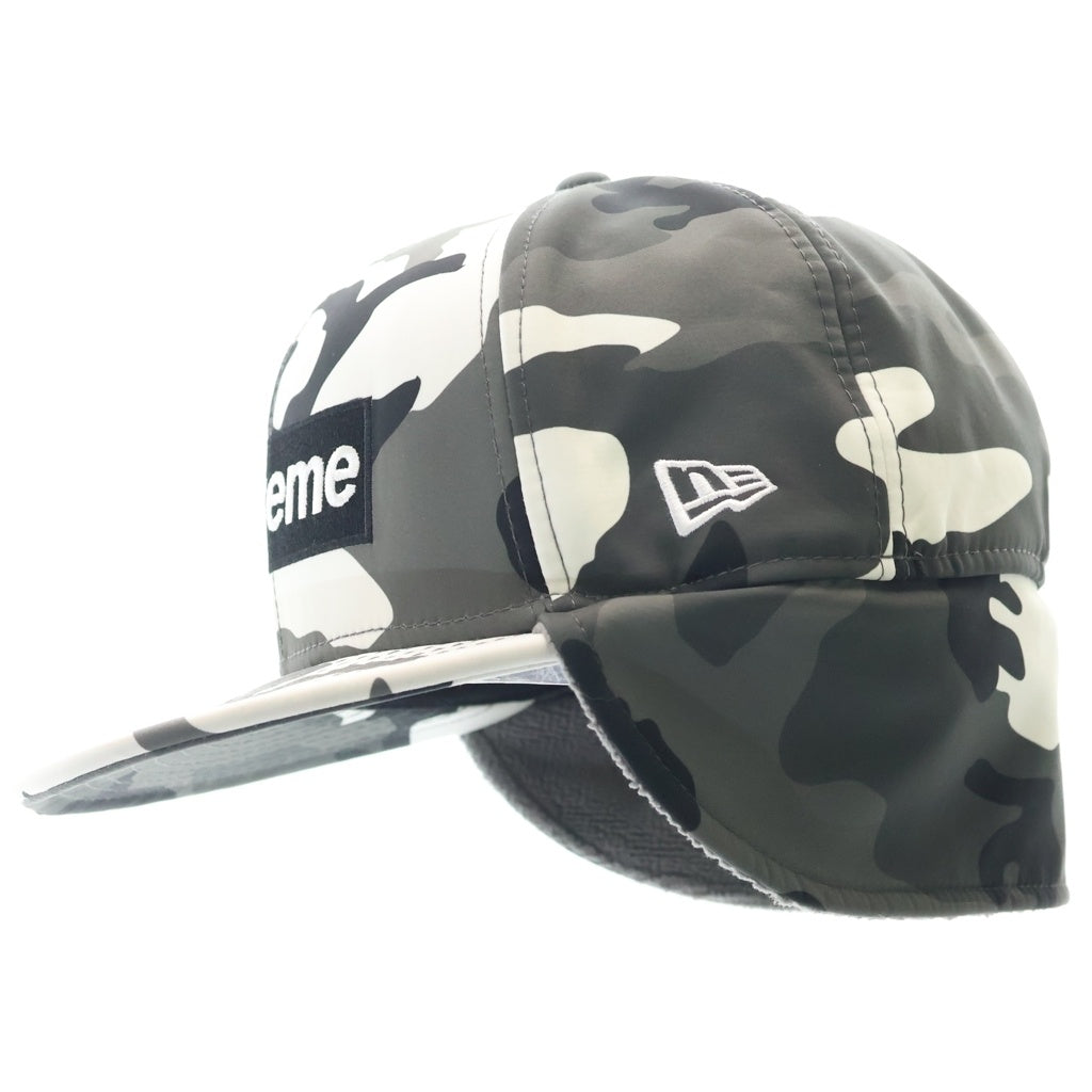 SUPREME(シュプリーム) 20AW×NEW ERA WINDSTOPPER Earflap Box Logo Cap ニューエラ ウィンドストッパー フラップ ボックスロゴ キャップ 帽子 カモ/グレー