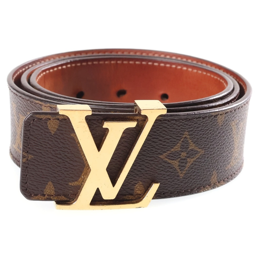 LOUIS VUITTON(ルイヴィトン) Vイニシャル モノグラム サンチュール レザーベルト ブラウン M9608 ゴールド金具