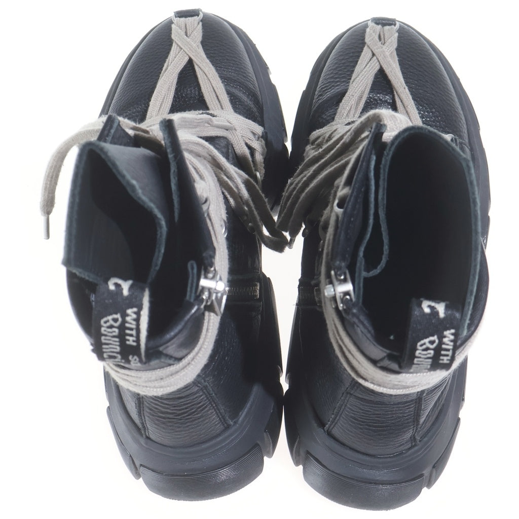 Rick Owens(リックオウエンス) ×Dr.Martens 1460 DMXL Megalace R0 メガレース サイドジップ ハイカット レザーブーツ ブラック UK9 31752001