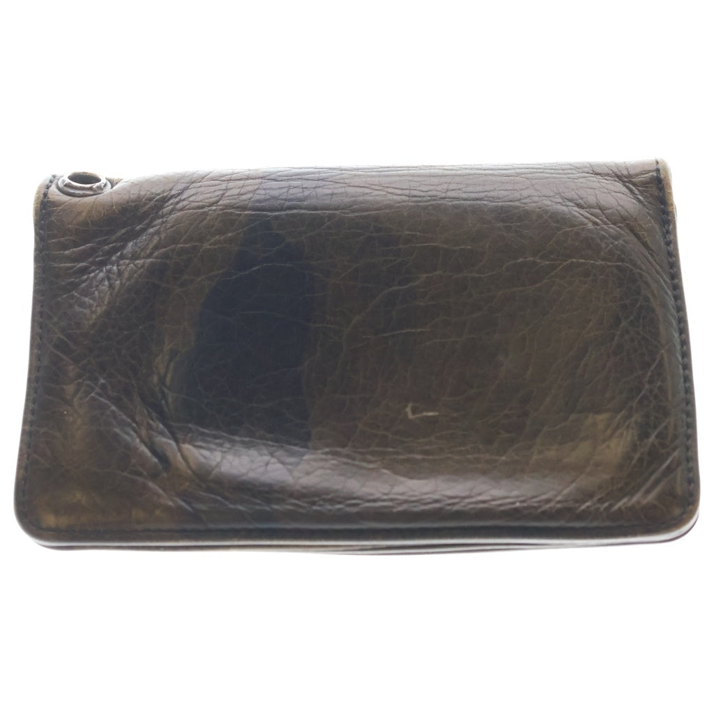 CHROME HEARTS(クロムハーツ) 1ZIP 1ジップ クロスボールボタン レザーウォレット カモフラ 財布 カーキ
