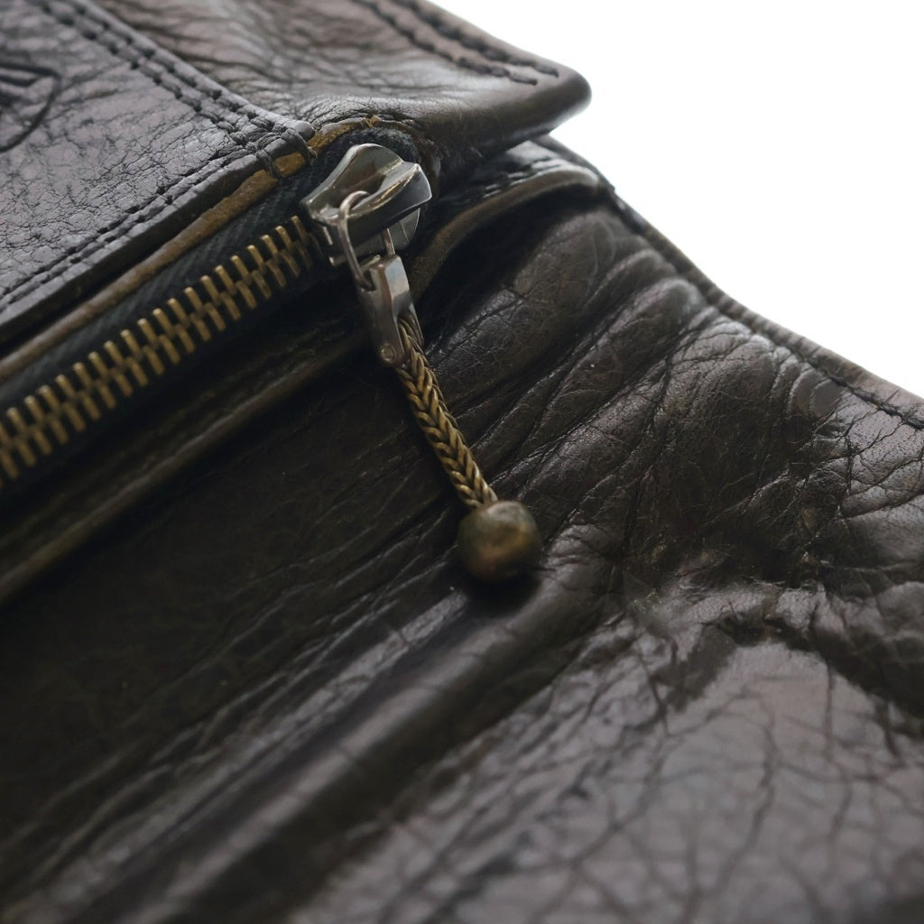 CHROME HEARTS(クロムハーツ) 1ZIP 1ジップ クロスボールボタン レザーウォレット カモフラ 財布 カーキ