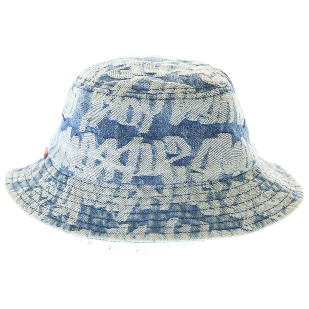 SUPREME(シュプリーム) 22SS Fat Tip Jacquard Denim Crusher フラットチップ ジャガードデニム バケットハット 帽子 インディゴ