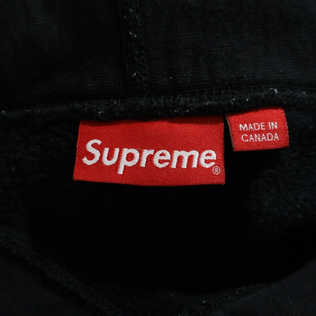 SUPREME(シュプリーム) 18AW Perforated Leather Hooded Sweatshirt パーフォレーテッド レザー プルオーバー パーカー フーディー ブラック