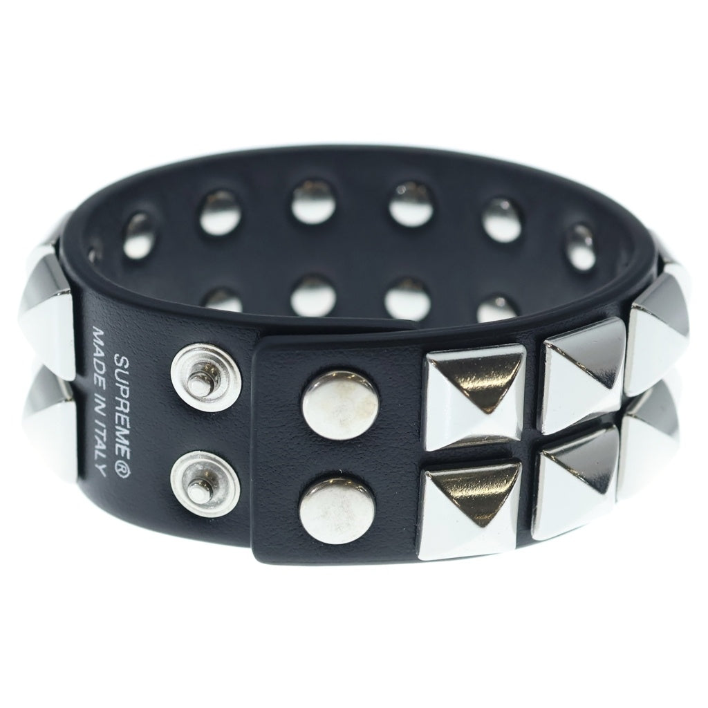 SUPREME(シュプリーム) 26SS Studded Leather Bracelet スタッズ レザー ブレスレット ブラック