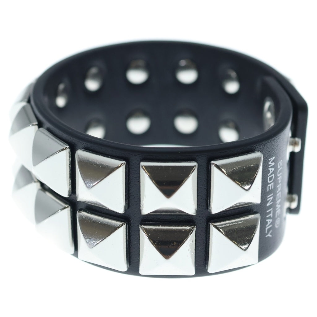 SUPREME(シュプリーム) 26SS Studded Leather Bracelet スタッズ レザー ブレスレット ブラック