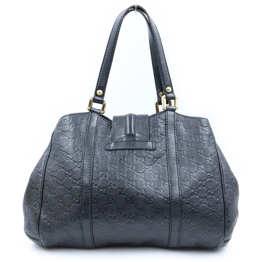 GUCCI(グッチ) グッチシマ レザー トートバッグ セミショルダーバッグ ゴールド金具 ブラック 233609 レディース
