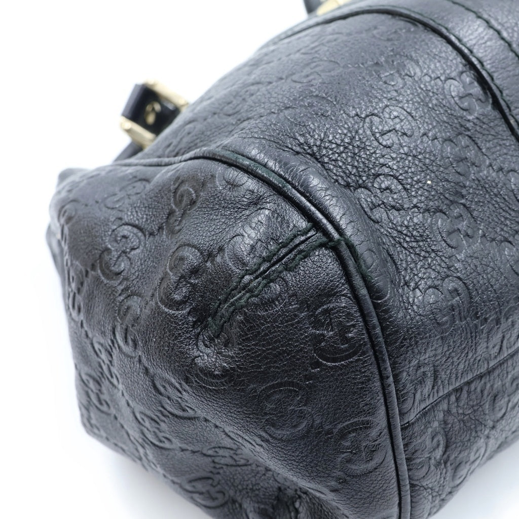 GUCCI(グッチ) グッチシマ レザー トートバッグ セミショルダーバッグ ゴールド金具 ブラック 233609 レディース