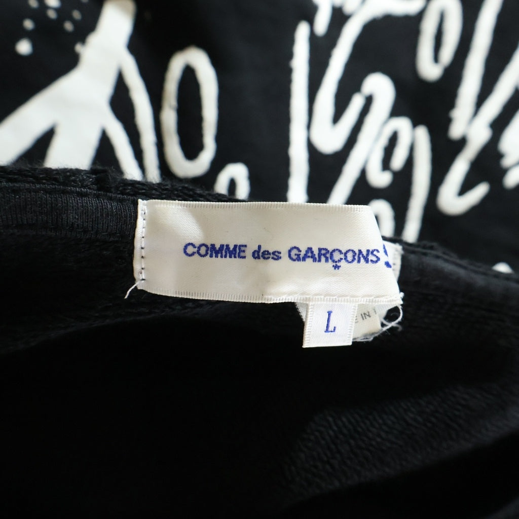 COMME des GARCONS SHIRT(コムデギャルソンシャツ) ×Christian Marclay クリスチャンマークレー スプラッシュグラフィックプリント プルオーバーパーカー フーディー ブラック FI-T002