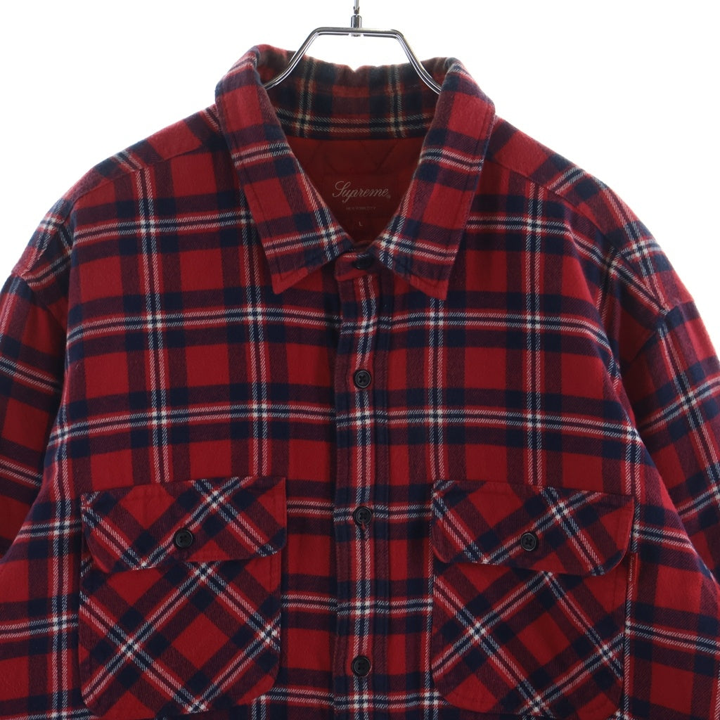 SUPREME(シュプリーム) 19AW Arc Logo Quilted Flannel Shirt アーチロゴ キルティング フランネル 長袖シャツ レッド -