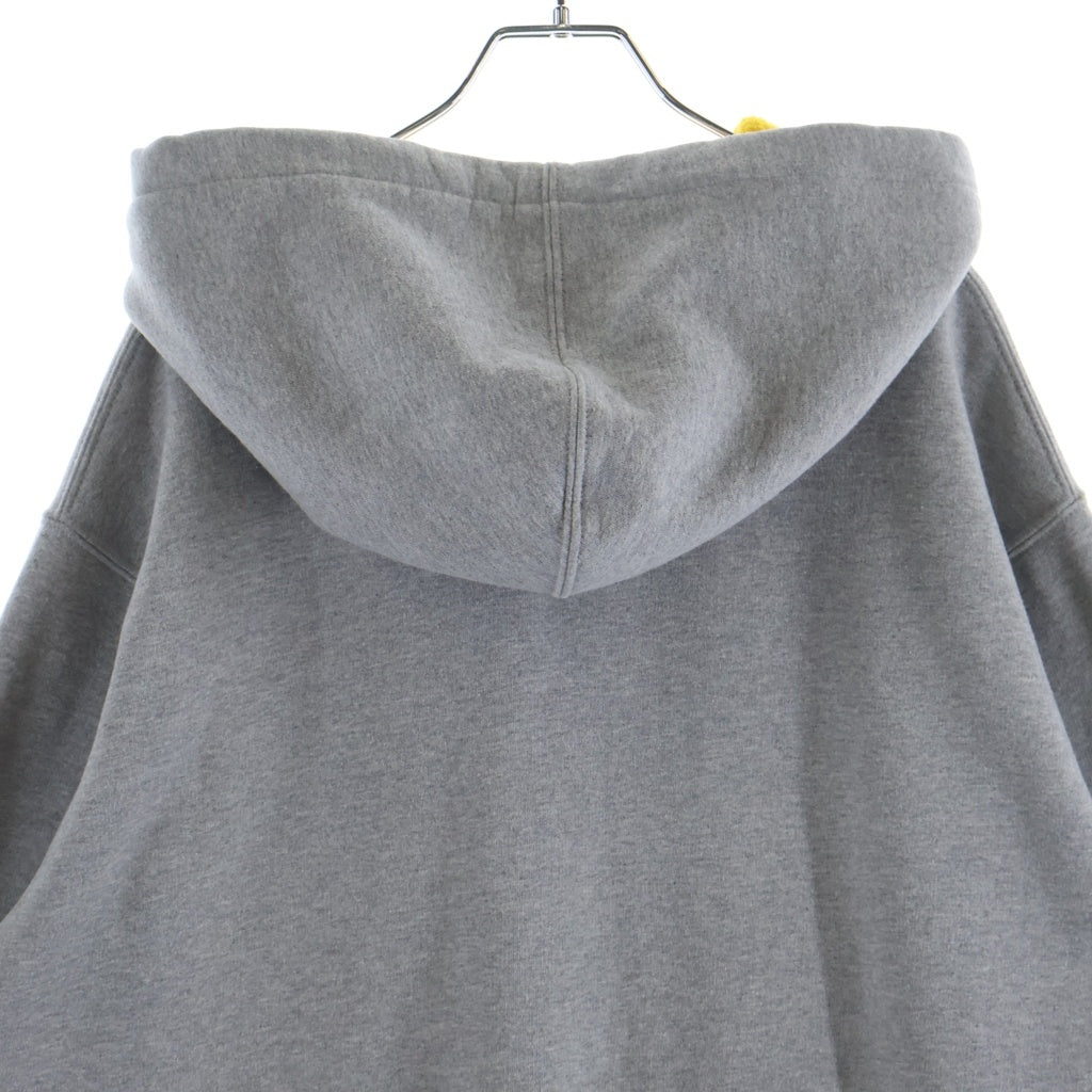 SUPREME(シュプリーム) 18SS Contrast Small Box logo Zip Up Sweatshirt コントラスト スモールボックスロゴ ジップアップパーカー フーディー グレー/イエロー -