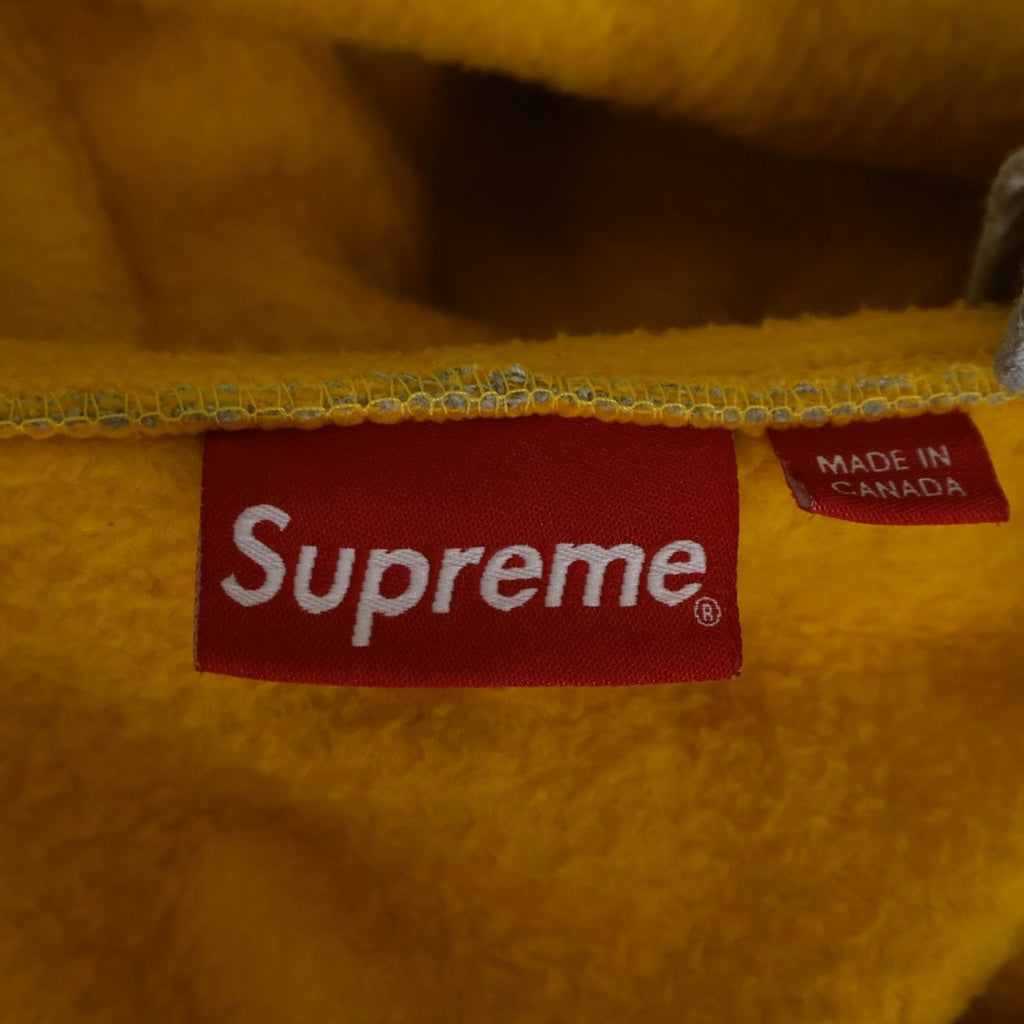 SUPREME(シュプリーム) 18SS Contrast Small Box logo Zip Up Sweatshirt コントラスト スモールボックスロゴ ジップアップパーカー フーディー グレー/イエロー -