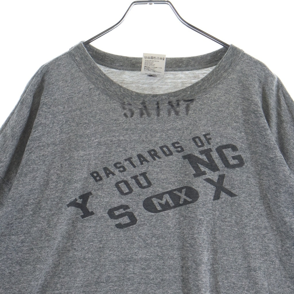 SAINT MICHAEL(セントマイケル) 25SS×BerBerJin Young ベルベルジン ヤング フロントプリント 半袖Tシャツ カットソー グレー SM-HR8-0000-C37