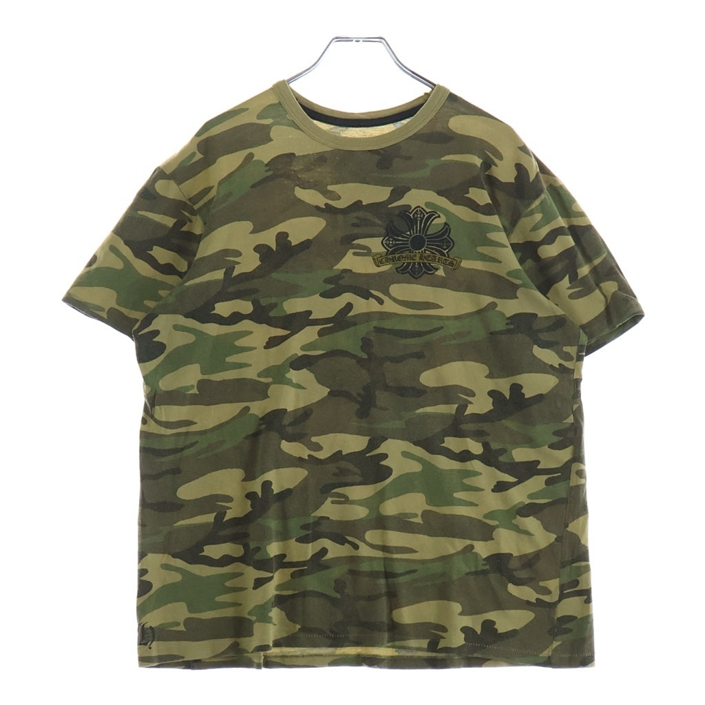 CHROME HEARTS(クロムハーツ) OLD CAMO HORSESHOE オールド カモフラ ホースシュー プリント半袖Tシャツ カットソー カーキ/ゴールド -