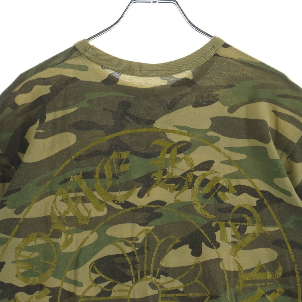 CHROME HEARTS(クロムハーツ) OLD CAMO HORSESHOE オールド カモフラ ホースシュー プリント半袖Tシャツ カットソー カーキ/ゴールド -