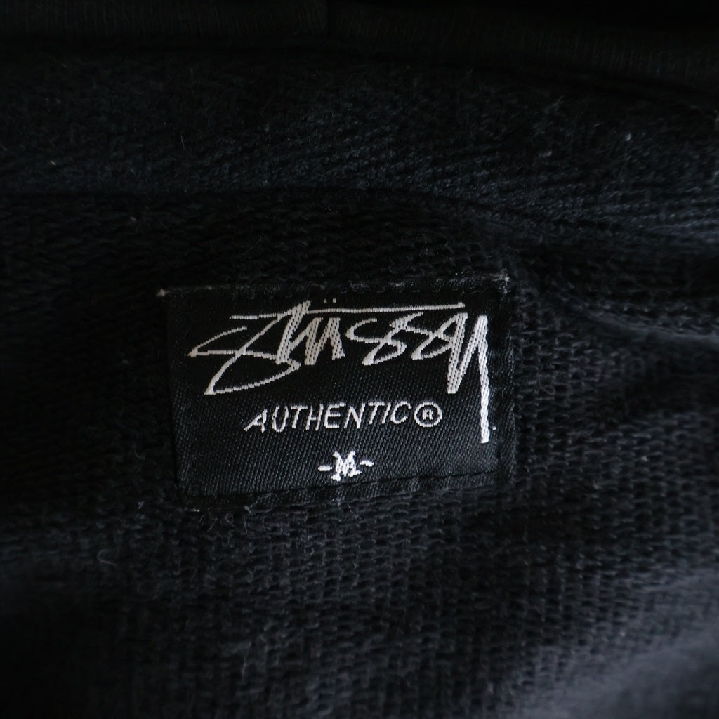 STUSSY(ステューシー) 00S GLOBAL ROOTS 金タグ フロントプリント ジップアップパーカー フーディー ブラック/ブルー -