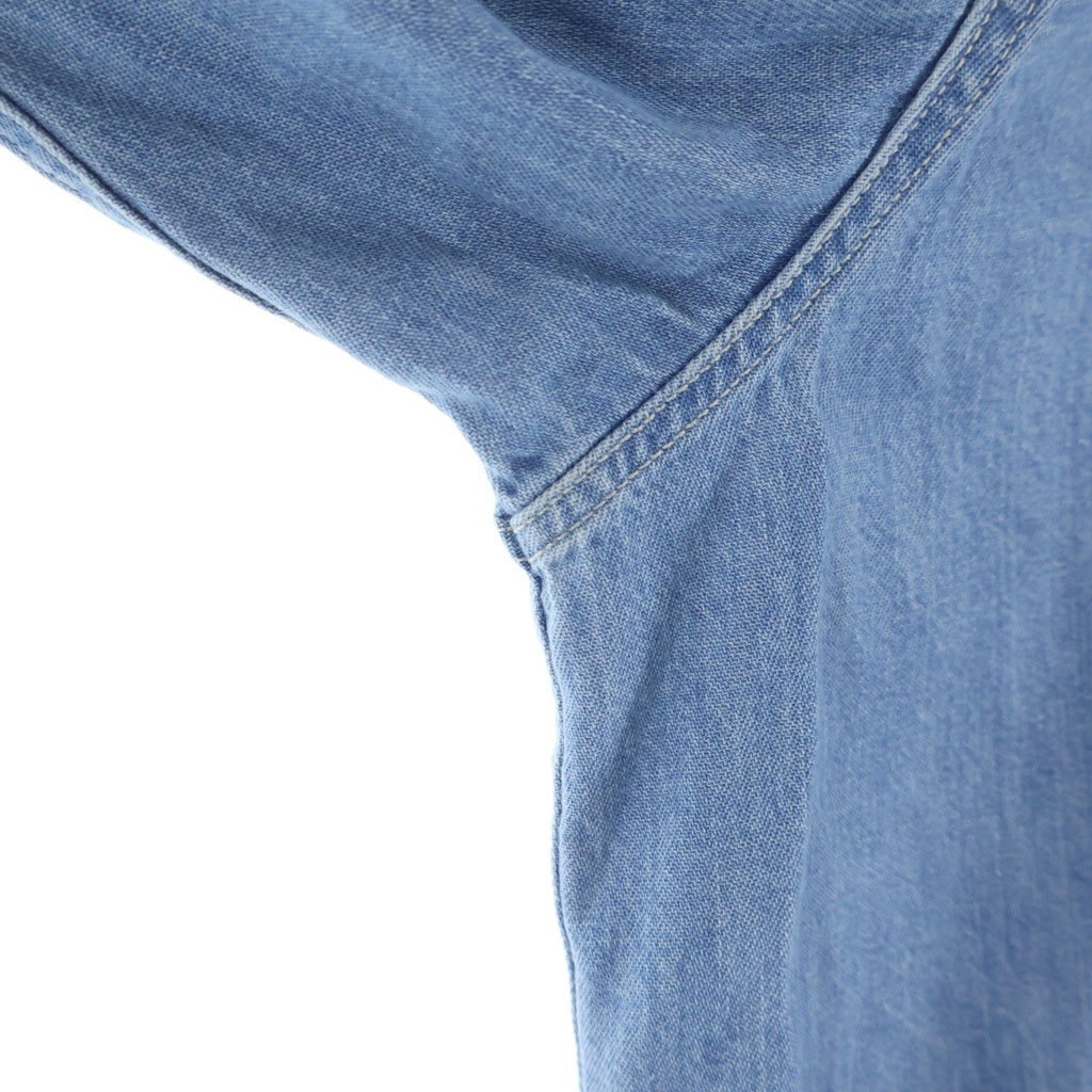AURALEE(オーラリー) 23SS SELVEDGE SUPER LIGHT DENIM SHIRT ウォッシュ加工 スーパーライト デニム 長袖シャツ インディゴ A23SS01GS