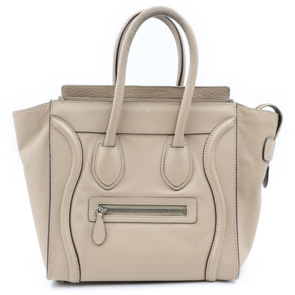 CELINE(セリーヌ) ラゲージ ハンドバッグ ベージュ ブラウン レザー ゴールド金具 レディース