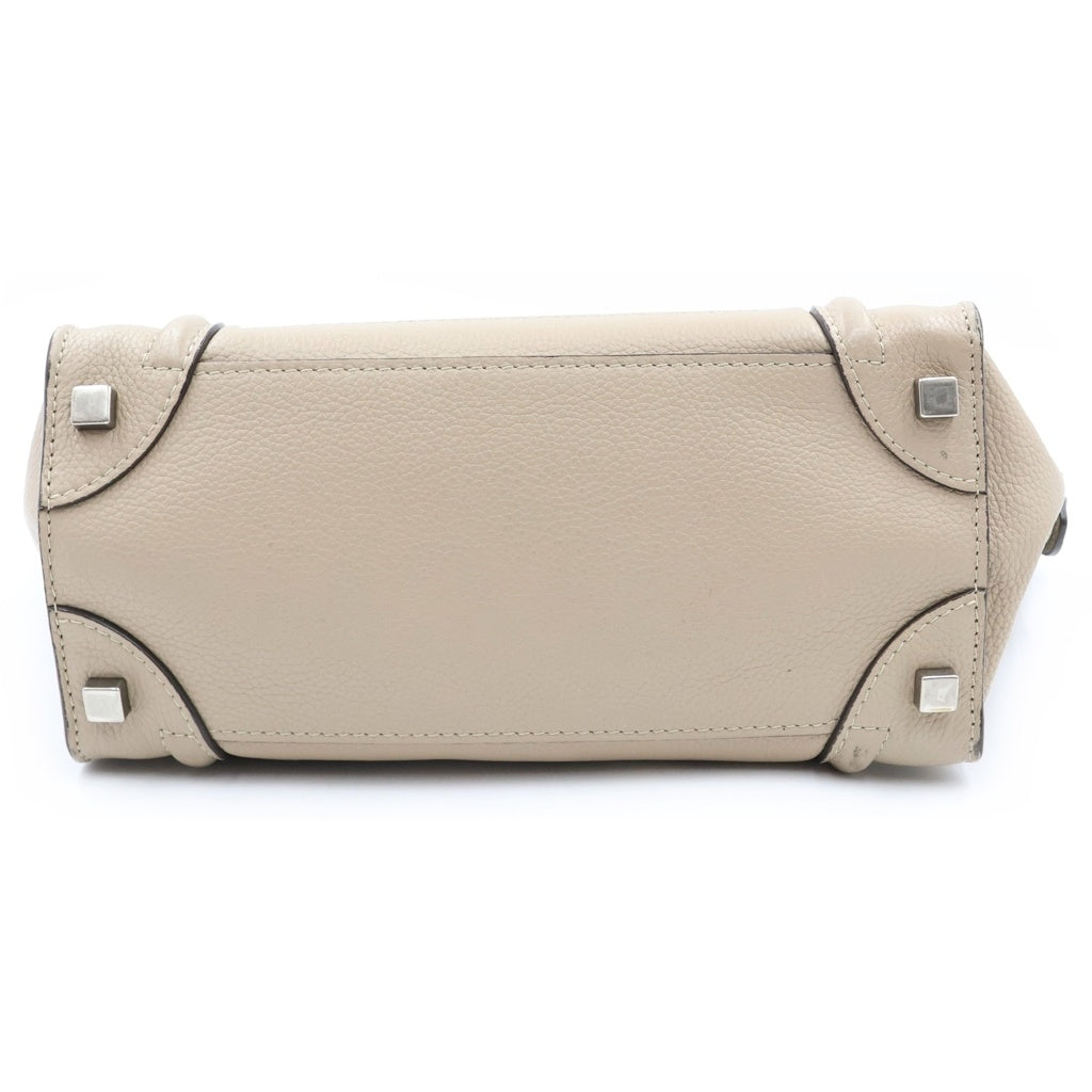 CELINE(セリーヌ) ラゲージ ハンドバッグ ベージュ ブラウン レザー ゴールド金具 レディース