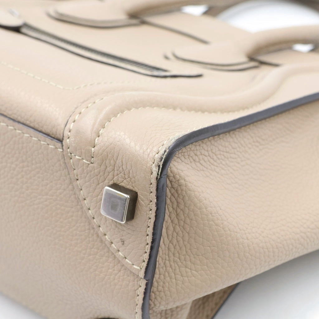 CELINE(セリーヌ) ラゲージ ハンドバッグ ベージュ ブラウン レザー ゴールド金具 レディース