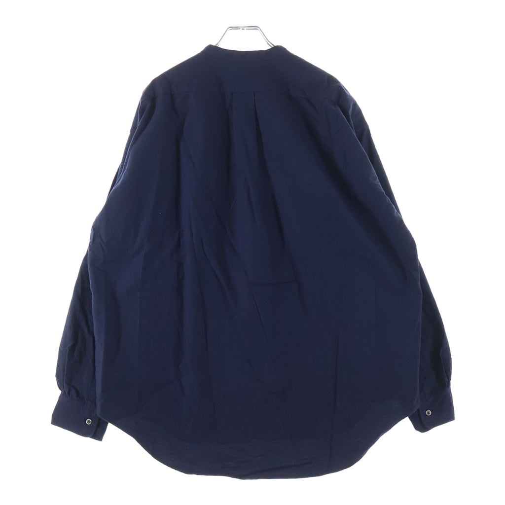 Graphpaper(グラフペーパー) Oxford L/S Band Collar Box Shirt オックスフォード バンドカラー ボックス シャツ 長袖シャツ ネイビー GM254-50014B
