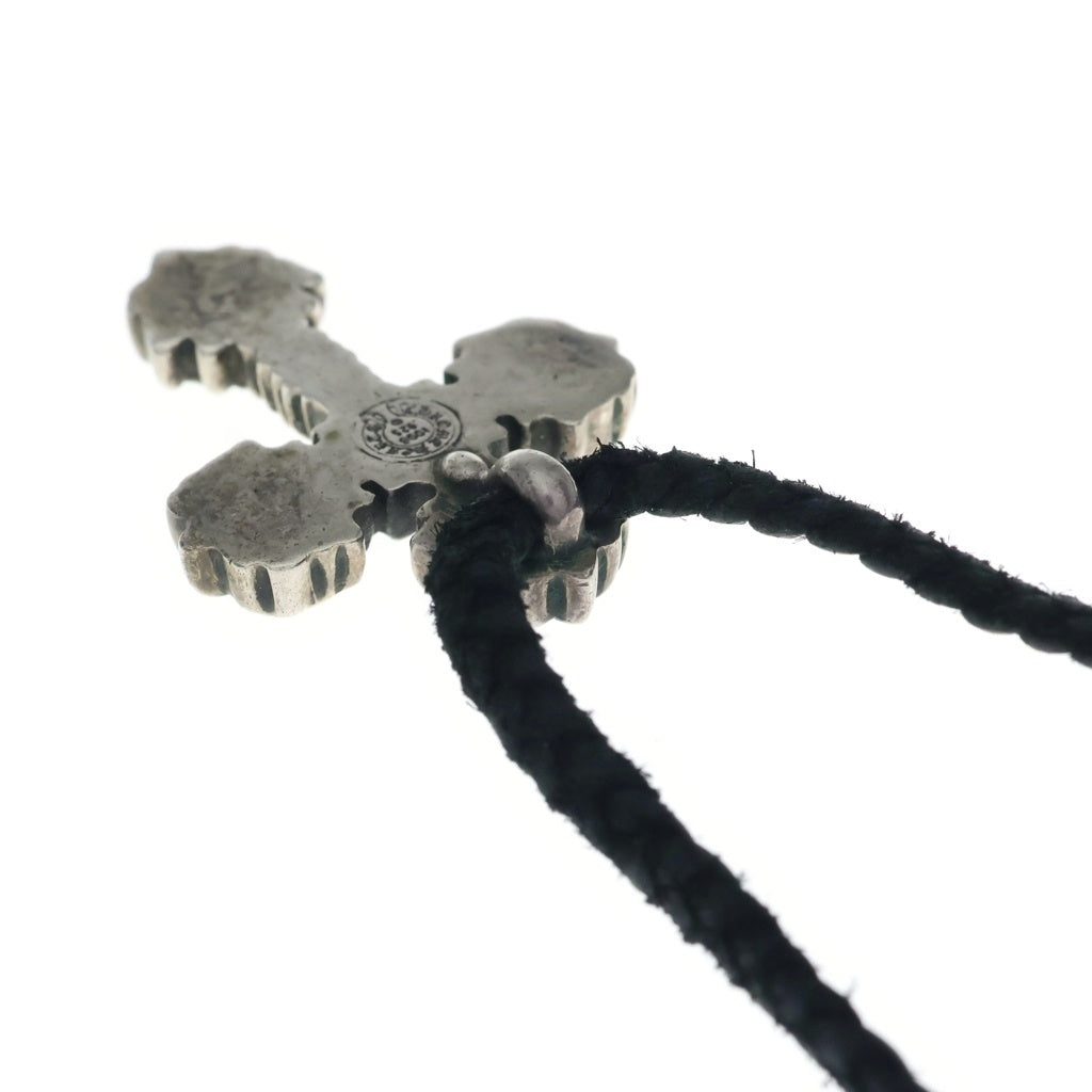 CHROME HEARTS(クロムハーツ) FILIG CROSS-XSM LB フィリグリークロスXS wレザーブレイド ネックレス シルバー -