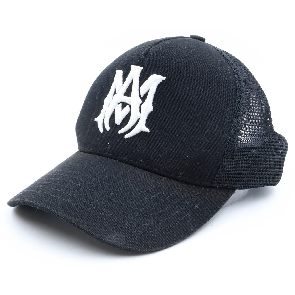 AMIRI(アミリ) MA LOGO TRUCKER ロゴ刺繍 トラッカー メッシュキャップ ブラック XMAH009