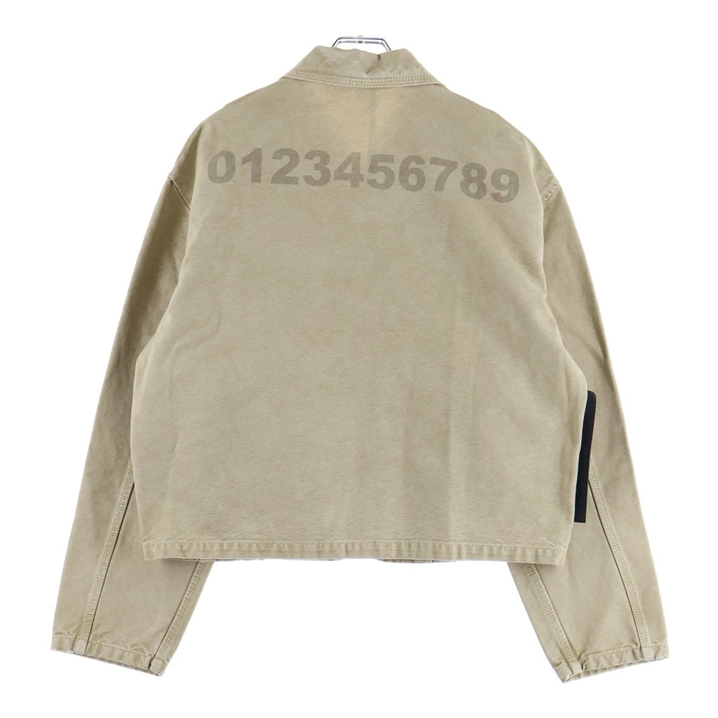 NO BRAND(ノーブランド) 【NUMERI】 Work Jacket ワークジャケット バックプリント ベージュ JJ4