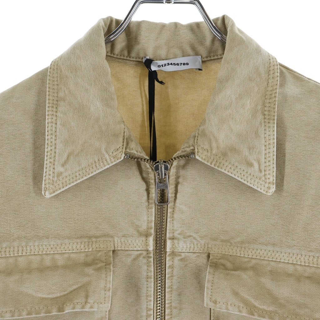 NO BRAND(ノーブランド) 【NUMERI】 Work Jacket ワークジャケット バックプリント ベージュ JJ4