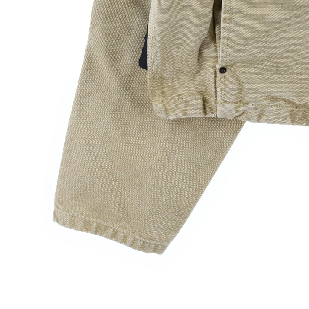 NO BRAND(ノーブランド) 【NUMERI】 Work Jacket ワークジャケット バックプリント ベージュ JJ4