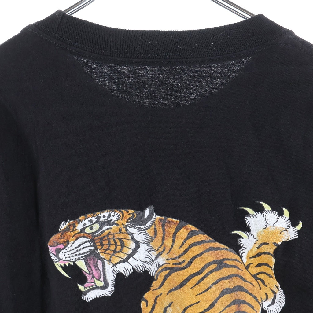 WACKO MARIA(ワコマリア) TIM LEHI CREW NECK LONG SLEEVE クルーネック 長袖カットソー バックプリント 虎 ブラック