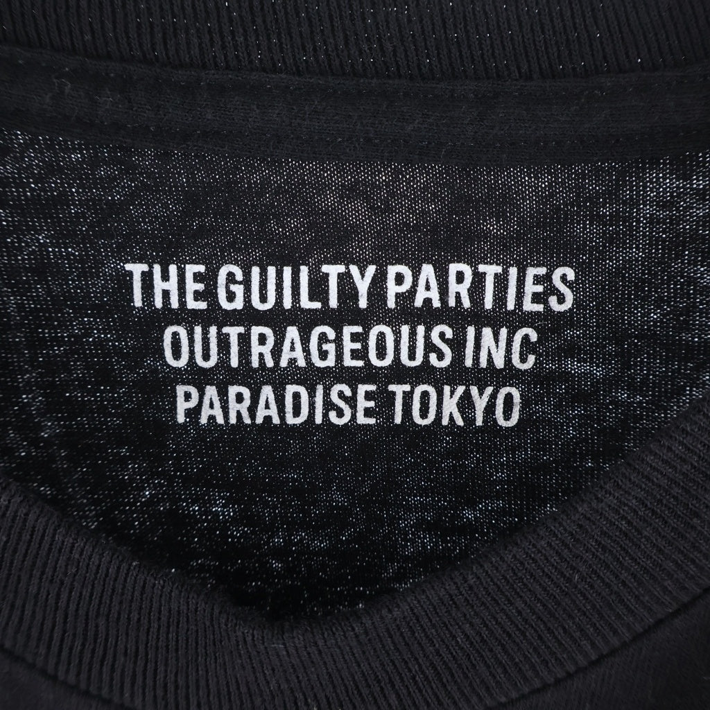 WACKO MARIA(ワコマリア) TIM LEHI CREW NECK LONG SLEEVE クルーネック 長袖カットソー バックプリント 虎 ブラック