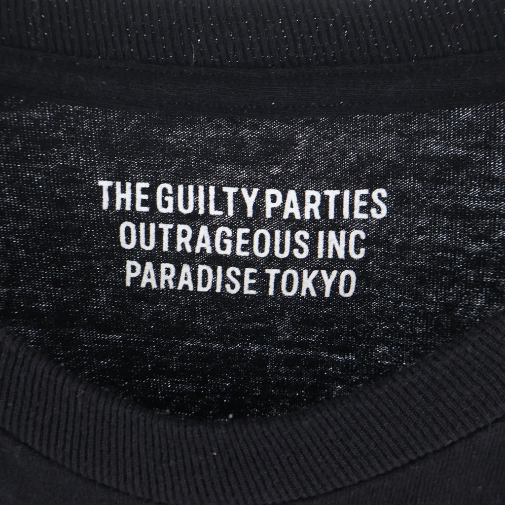 WACKO MARIA(ワコマリア) 23SS LOGO CREW NECK LONG SLEEVE フロント刺繍ロゴ クルーネック 長袖カットソー ブラック