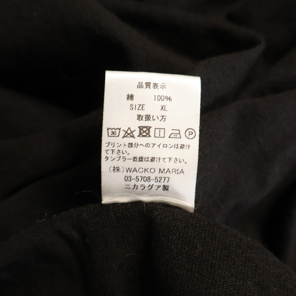 WACKO MARIA(ワコマリア) 23SS LOGO CREW NECK LONG SLEEVE フロント刺繍ロゴ クルーネック 長袖カットソー ブラック