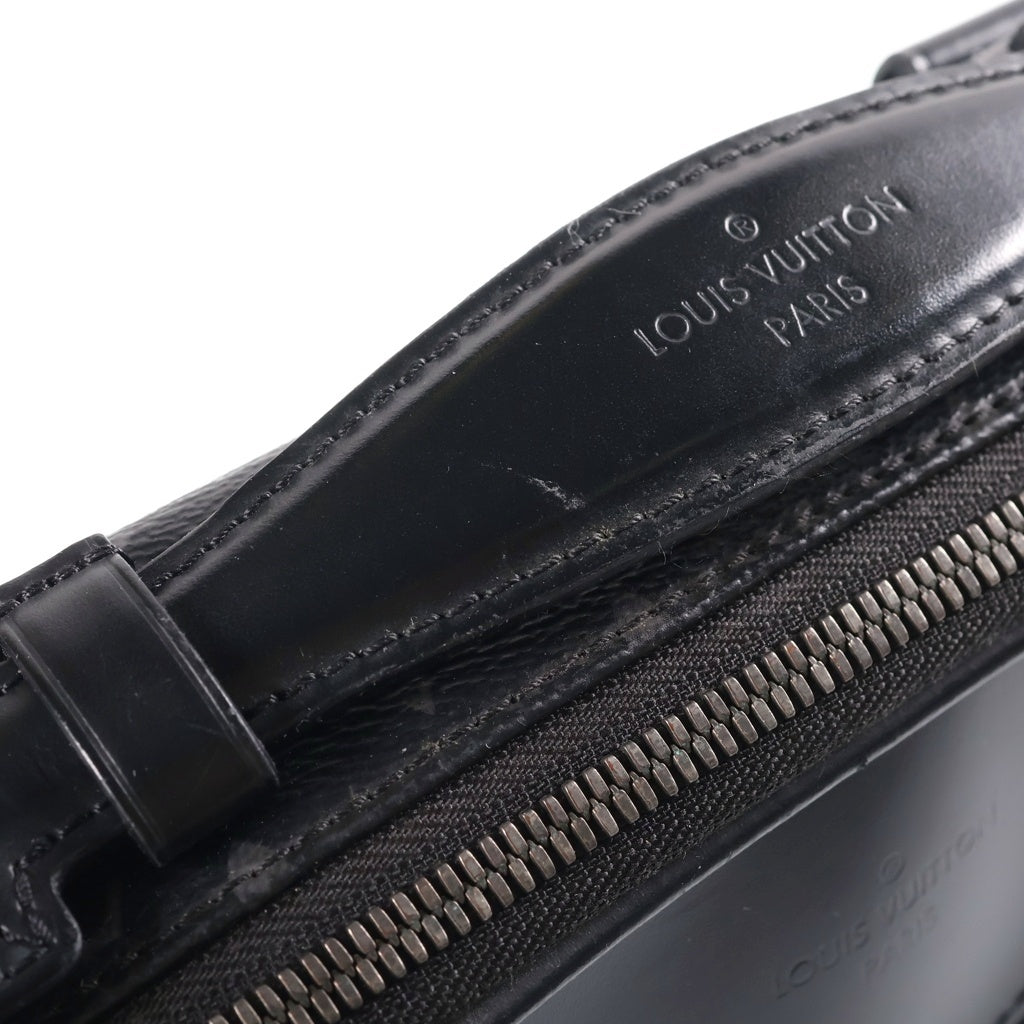 LOUIS VUITTON(ルイヴィトン) モノグラムエクリプス バムバッグ ショルダーバッグ ハンドバッグ ブラック レザー×PVC M42906 シルバー金具 レディース
