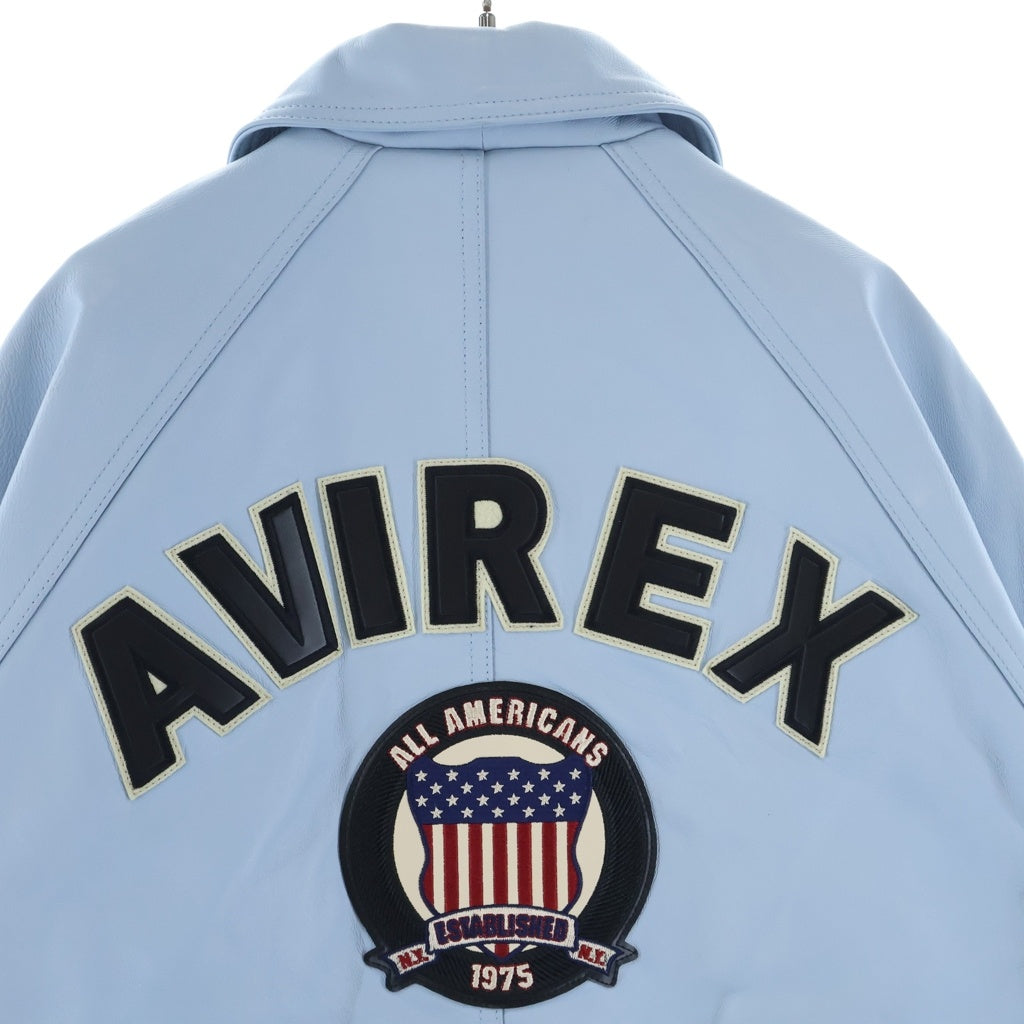 AVIREX(アヴィレックス) LIGHT SIGNATURE VARSITY JACKET ライト シグネチャー バーシティレザージャケット ライトブルー 783-4950016