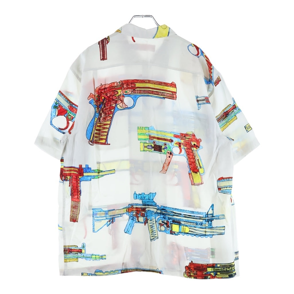 SUPREME(シュプリーム) 26SS Guns Silk S/S Shirt ガンズ 総柄半袖シルクシャツ ホワイト