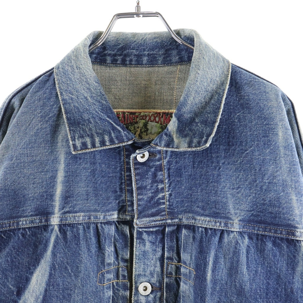 SAINT MICHAEL(セントマイケル) 25SS×BerBerJin DENIM JACKET DAMAGE ベルベルジン ダメージ加工 デニムジャケット インディゴ SM-HR8-0000-C39